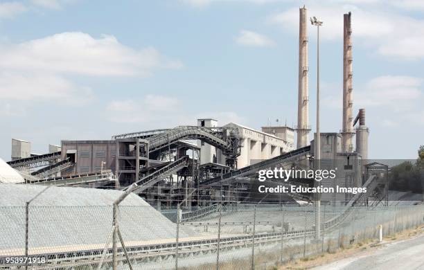 Reibeek West in the Swartland region of the Western cape South Africa, The Pretoria Portland Cement works set in countryside outside Reibeek West.