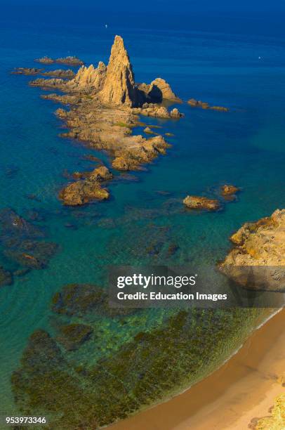 Cabo de Gata, Reef of the Mermaids, Cabo de Gata-Nijar Natural Park, Arrecife de las Sirenas, Biosphere Reserve, Almeria province, Andalucia, Spain..