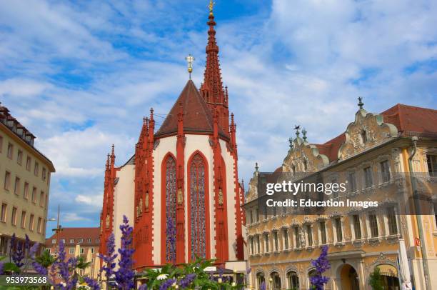 Wurzburg, St. Mary's Chapel, Marienkapelle chapel, Market square, UNESCO World Heritage Site, Romantische Strasse Romantic Road, Franconia, Bavaria,...