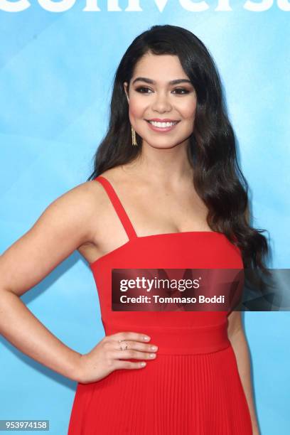 Auli'i Cravalho attends the NBCUniversal Summer Press Day 2018 at Universal Studios Backlot on May 2, 2018 in Universal City, California.