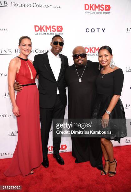 Co-Founder Katharina Harf, recording artists Doug E. Fresh and CeeLo Green, and Shani James attend The DKMS Love Gala 2018 at Cipriani Wall Street on...