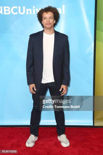 Damon J. Gillespie attends the NBCUniversal Summer Press Day 2018 at Universal Studios Backlot on May 2, 2018 in Universal City, California.