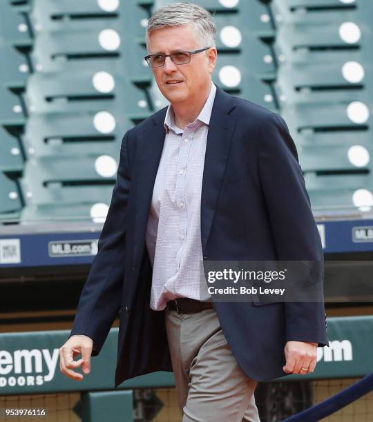 Houston Astros general manager Jeff Luhnow at Minute Maid Park on April 30, 2018 in Houston, Texas.