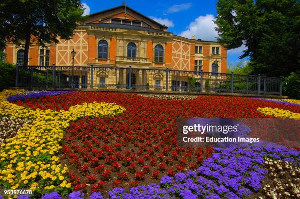 Bayreuth, Festival Richard Wagner Opera House, Bayreuth Festspielhaus, Opera House, Upper Franconia, Franconia, Bavaria, Germany.