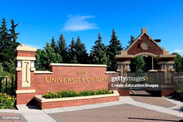 Entry sign into the University of Idaho campus in Moscow Idaho.