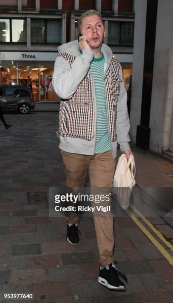 Professor Green seen attending Rubbish Cafe's launch party on May 2, 2018 in London, England.