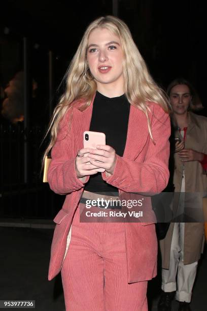 Anais Gallagher seen attending BFC Vogue Designer Fashion Fund's cocktail reception at The Mandrake Hotel on May 2, 2018 in London, England.