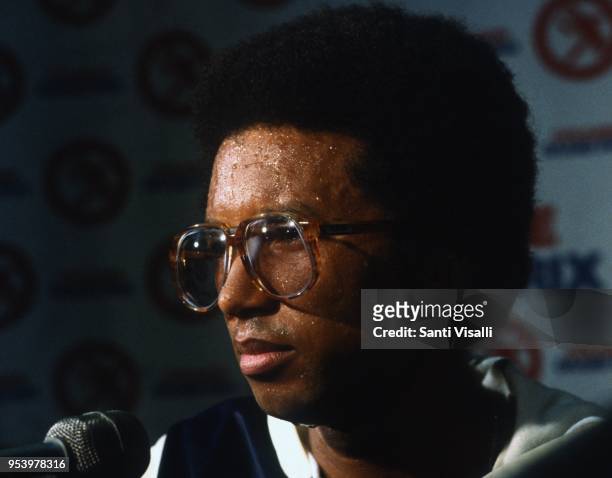 Arthur Ashe press conference on January 10, 1979 in New York, New York.