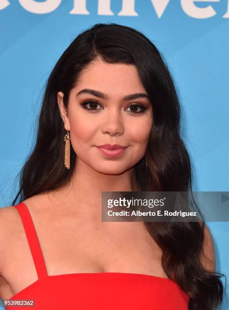 Actress Auili'i Cravalho attends NBCUniversal's Summer Press Day 2018 at The Universal Studios Backlot on May 2, 2018 in Universal City, California.