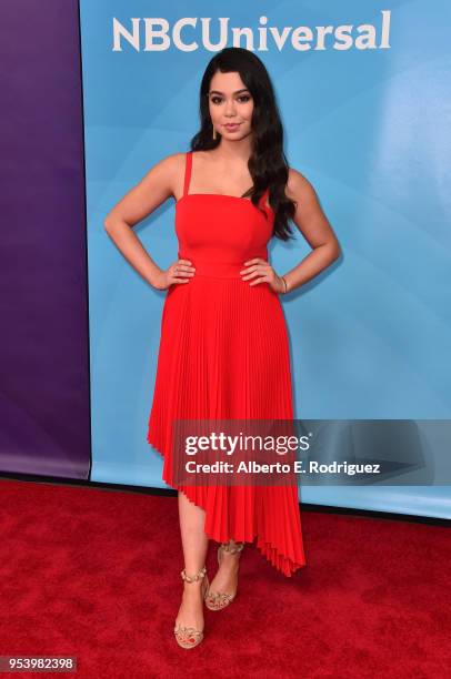 Actress Auili'i Cravalho attends NBCUniversal's Summer Press Day 2018 at The Universal Studios Backlot on May 2, 2018 in Universal City, California.