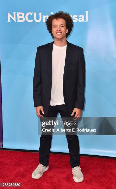 Actor Damon J. Gillespie attends NBCUniversal's Summer Press Day 2018 at The Universal Studios Backlot on May 2, 2018 in Universal City, California.