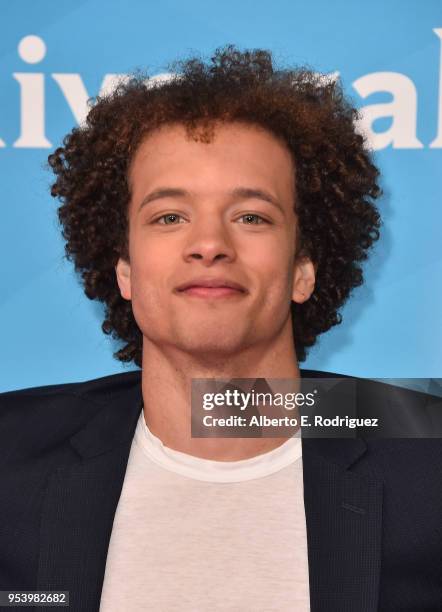 Actor Damon J. Gillespie attends NBCUniversal's Summer Press Day 2018 at The Universal Studios Backlot on May 2, 2018 in Universal City, California.