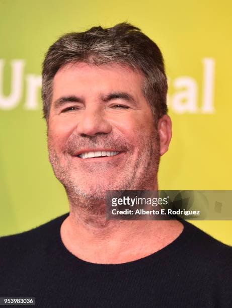 Host Simon Cowell attends NBCUniversal's Summer Press Day 2018 at The Universal Studios Backlot on May 2, 2018 in Universal City, California.