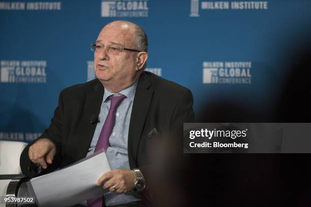 Peretz Lavie, president of Technion Inc., speaks during the Milken Institute Global Conference in Beverly Hills, California, U.S., on Wednesday, May...