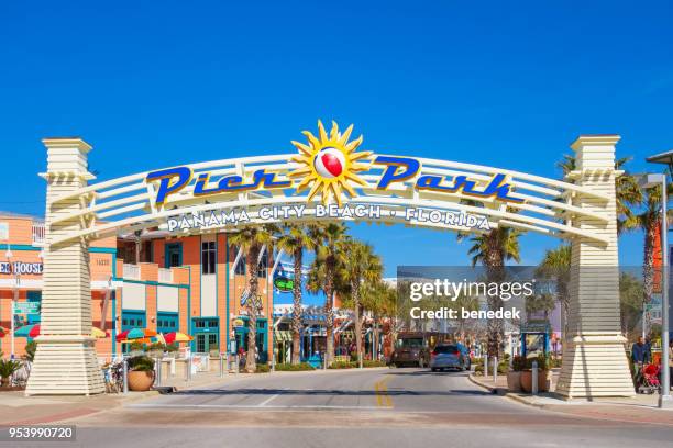 pier park shopping district in panama city beach florida - panama city stock pictures, royalty-free photos & images