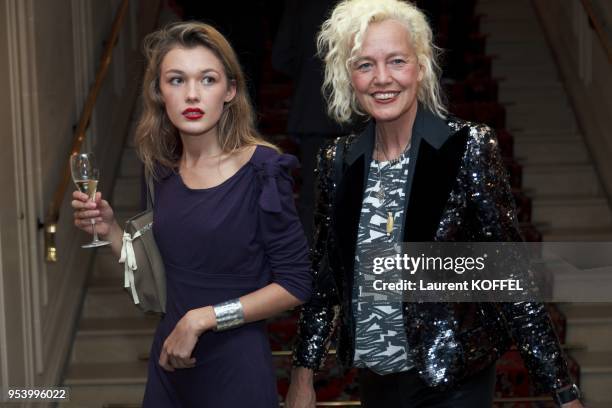 Ellen Von Unwerth and guest pictured at Kate Moss Party in Hotel Ritz, Paris in France on October 5, 2011.