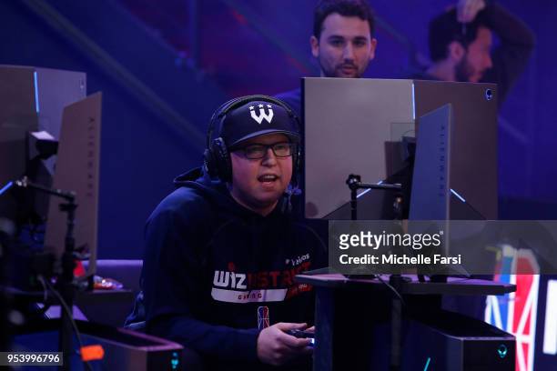 Boo Painter of Wizards District Gaming plays against Knicks Gaming during the NBA 2K League Tip Off Tournament on May 2, 2018 at Brooklyn Studios in...