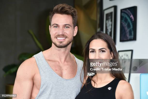 Sebastian Pannek and his girlfriend Clea-Lacy Juhn during John's Bootcamp Opening on May 2, 2018 in Berlin, Germany.