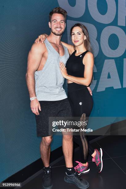 Sebastian Pannek with his girlfriend Clea-Lacy Juhn during John's Bootcamp Opening on May 2, 2018 in Berlin, Germany.