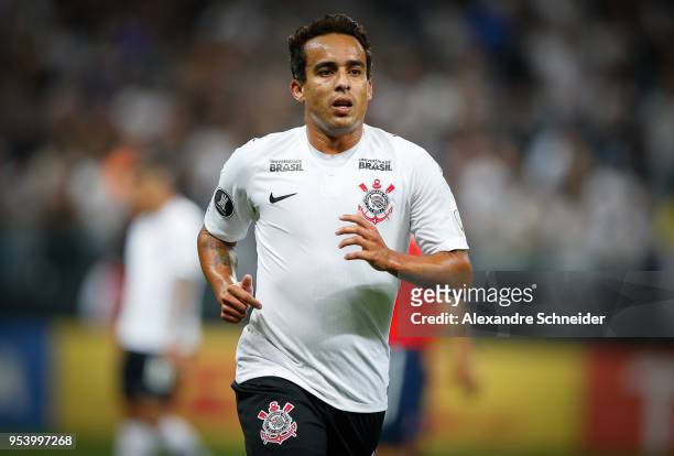 Jadson of Corinthians of Brazil in action during the match against Independiente for the Copa CONMEBOL Libertadores 2018 at Arena Corinthians Stadium...