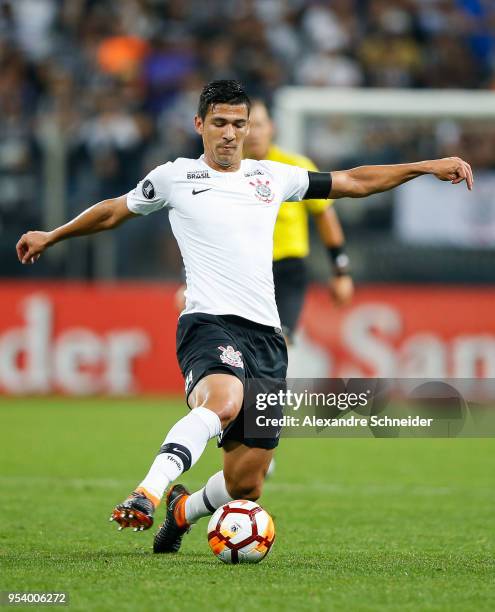 Balbuena of Corinthians of Brazil in action during the match against Independiente for the Copa CONMEBOL Libertadores 2018 at Arena Corinthians...