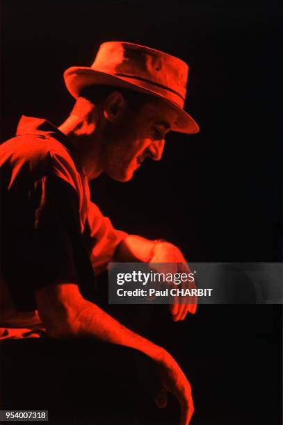 Le batteur américain Bobby Previte sur scène lors du festival ?Jazz à la Villette?, à Paris, France.