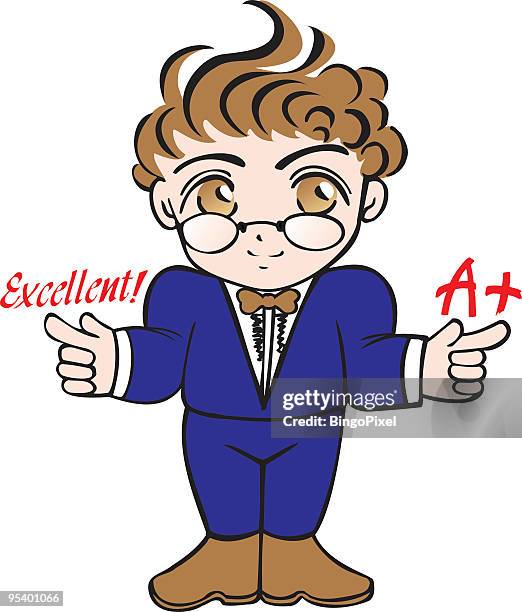 "a+" school boy (vector) - etiquette school stock illustrations
