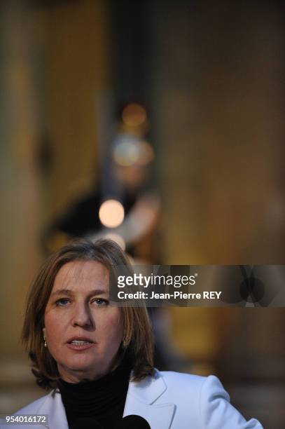 La ministre israélienne des Affaires étrangères Tzipi Livni est arrivée jeudi vers 16h au palais de l'Elysée pour un entretien avec le président...