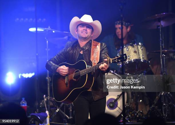 Country artist Justin Moore performs at Ryman Auditorium on May 2, 2018 in Nashville, Tennessee.