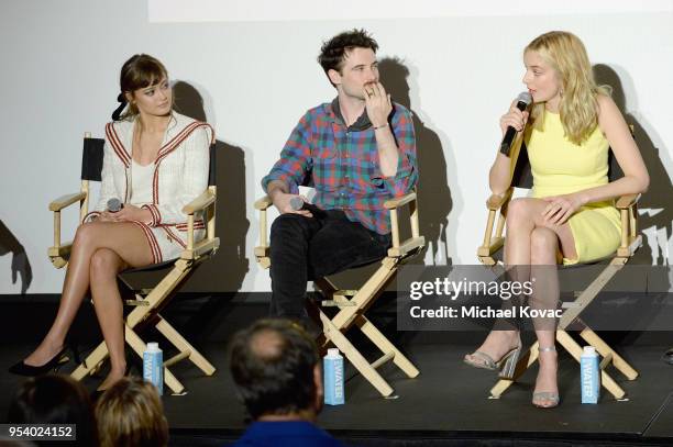 Ella Purnell, Tom Sturridge and Caitlin Fitzgerald speak at STARZ "SWEETBITTER" & "VIDA" FYC Event at The Jeremy Hotel on May 2, 2018 in West...