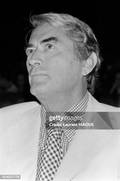 Acteur Gregory Peck en septembre 1977 à Deauville, France.