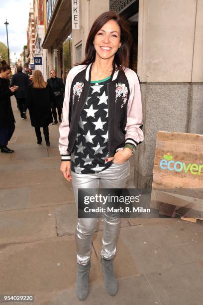 Julia Bradbury attending the Rubbish Cafe launch in Covent Garden on May 2, 2018 in London, England.