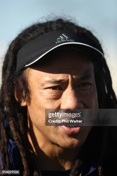 Blues coach Tana Umaga during a Blues Super Rugby training session at Alexandra Park on May 3, 2018 in Auckland, New Zealand.