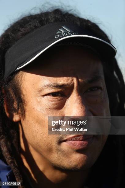 Blues coach Tana Umaga during a Blues Super Rugby training session at Alexandra Park on May 3, 2018 in Auckland, New Zealand.