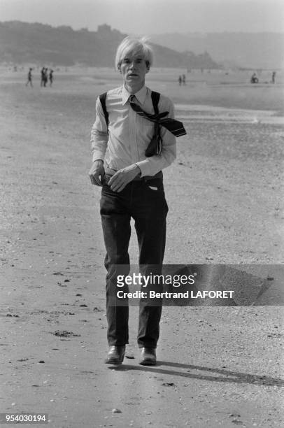 Artiste américain Andy Warhol au Festival de Deauville en septembre 1981, France.