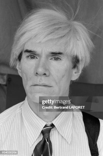 Artiste américain Andy Warhol au Festival de Deauville en septembre 1981, France.