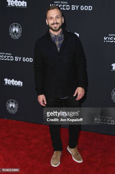 Adam McArthur attends Teton Gravity Research's "Andy Iron's Kissed By God" World Premiere at Regency Village Theatre on May 2, 2018 in Westwood,...