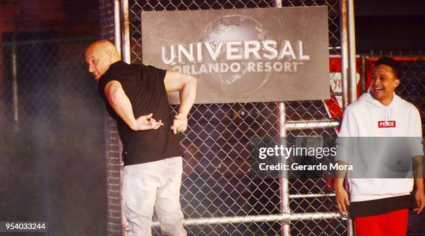 Actor Vin Diesel attends Fast & Furious - Supercharged Universal Orlando Premiere at Universal Orlando on May 2, 2018 in Orlando, Florida.