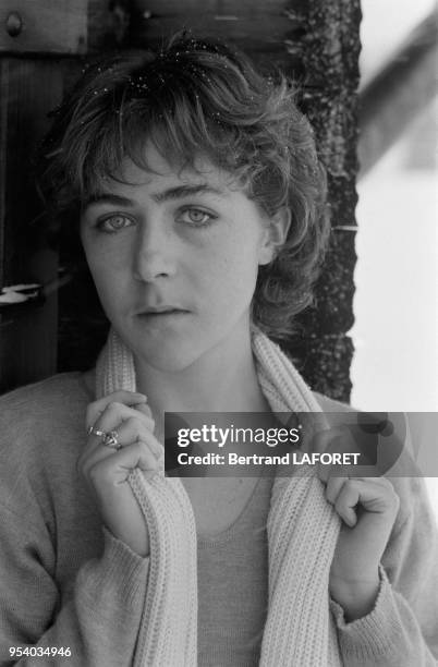 Anne Bennent en vacances à Gstaad en janvier 1981, Suisse.