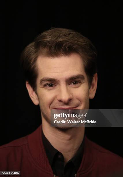 Andrew Garfield attends the 2018 Tony Awards Meet The Nominees Press Junket on May 2, 2018 at the Intercontinental Hotel in New York City.