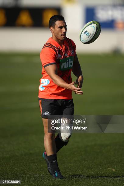 Daniel Kirkpatrick of the Blues during a Blues Super Rugby training session at Alexandra Park on May 3, 2018 in Auckland, New Zealand.
