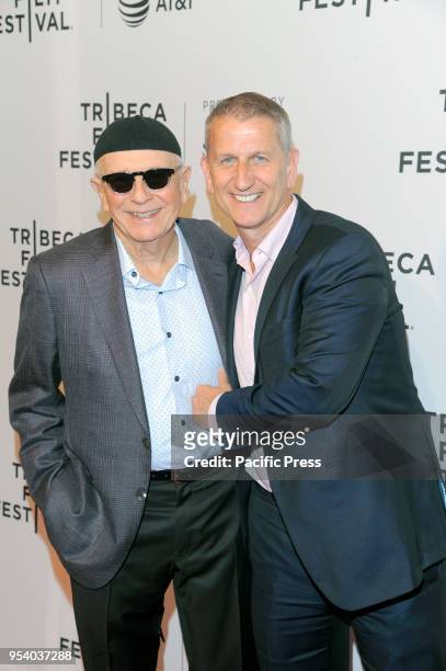 Terrence McNally and Tom Kirdahy attend Tribeca Film Festival premiere of Every Act of Life at SVA Theater.