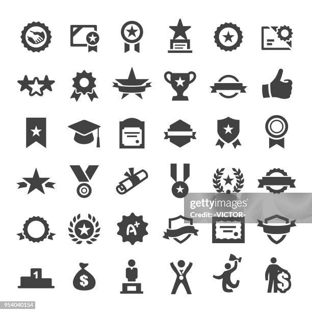 ilustrações de stock, clip art, desenhos animados e ícones de award icons - big series - first place