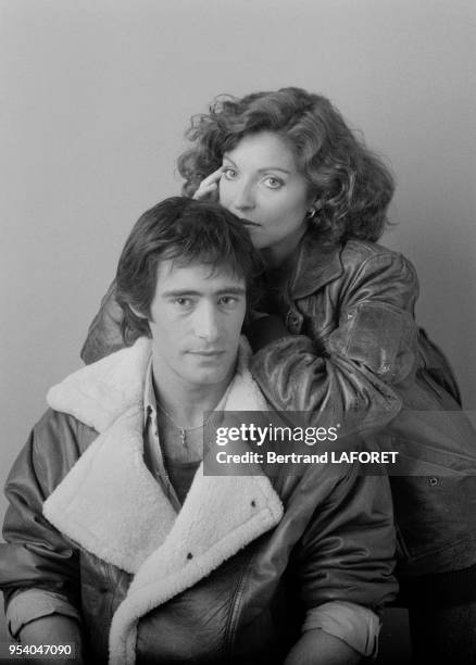 Gérard Lanvin et Marie-France Pisier à Paris le 10 janvier 1983, France.