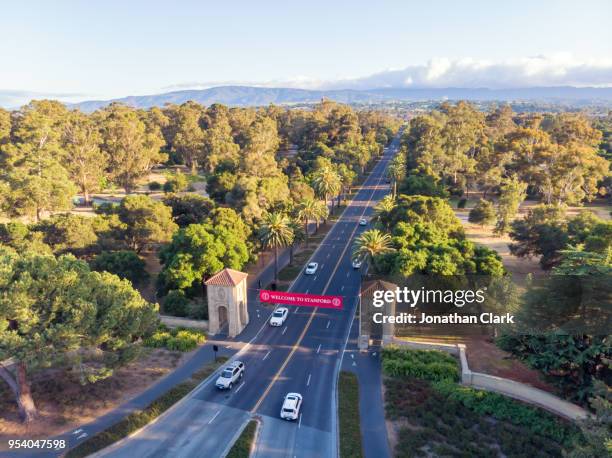 aerial view of stanford university, palo alto, silicon valley - jonathan clark stock pictures, royalty-free photos & images