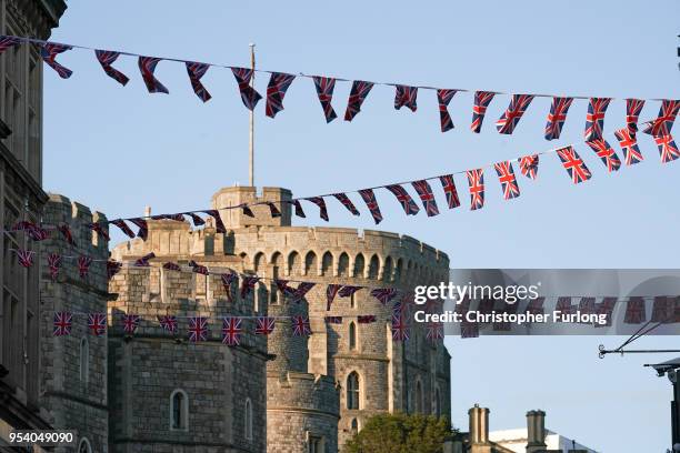 General view of Windsor Castle as it prepares for the wedding of Prince Harry and his fiance, US actress Meghan Markle, May 2, 2018 in Windsor,...