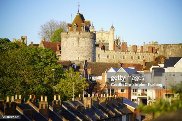 General view of Windsor Castle as it prepares for the weddiing of Prince Harry and his fiance, US actress Meghan Markle, May 2, 2018 in Windsor,...