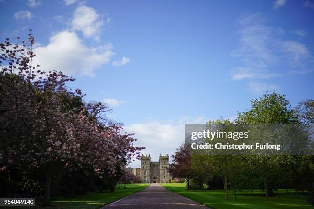 General view of Windsor Castle as it prepares for the weddiing of Prince Harry and his fiance, US actress Meghan Markle, May 2, 2018 in Windsor,...