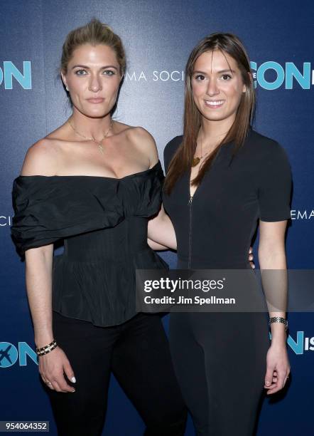 Montana Coady and Mariah Kennedy Cuomo attend the screening of "The Con Is On" hosted by The Cinema Society at The Roxy Cinema on May 2, 2018 in New...