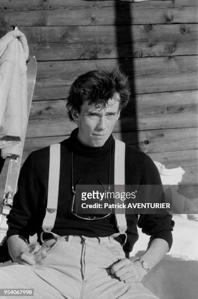 Acteur Christian Vadim en février 1985 à Crans-sur-Sierre, Suisse.